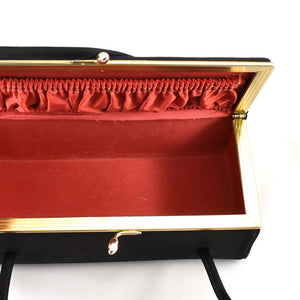 1950s Vintage Black Coffin Box Purse Cats Like Us