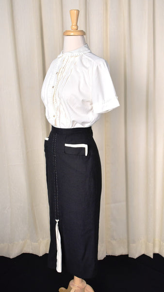 1950s Vintage Black Contrast Skirt Cats Like Us