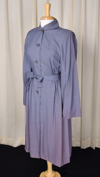 1950s Vintage Blue & Purple Checked Coat Dress Cats Like Us