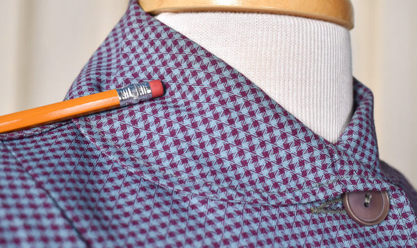 1950s Vintage Blue & Purple Checked Coat Dress Cats Like Us