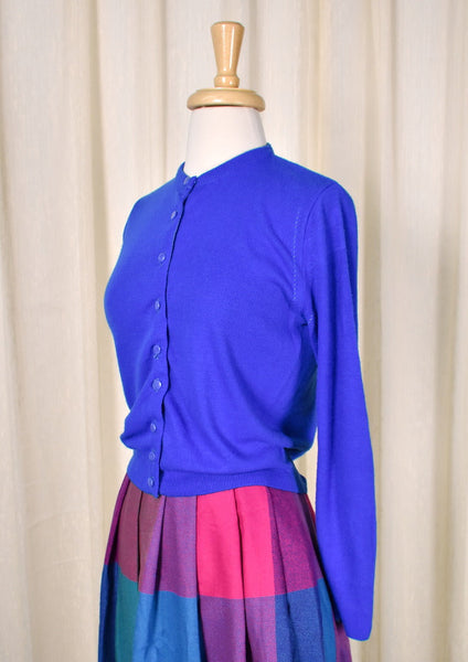 1950s Vintage Bright Blue Cardigan Cats Like Us