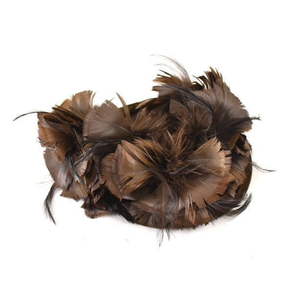 1950s Vintage Brown Feather Topper Hat Cats Like Us