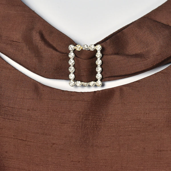 1950s Vintage Brown Silk Rhinestone Dress Cats Like Us