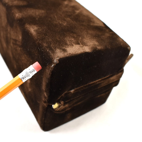 1950s Vintage Brown Velvet Box Handbag Cats Like Us