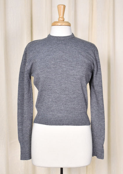1950s Vintage Charcoal Pullover Sweater Cats Like Us