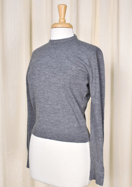 1950s Vintage Charcoal Pullover Sweater Cats Like Us