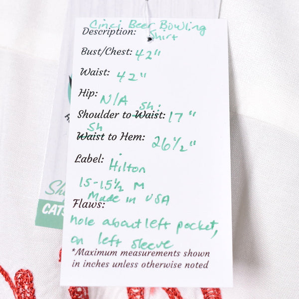 1950s Vintage Cinci Beer Bowling Shirt Cats Like Us