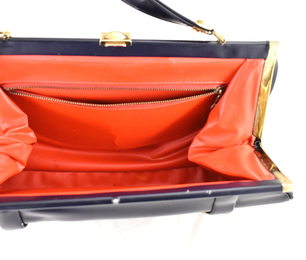 1950s Vintage Dark Navy Handbag Cats Like Us