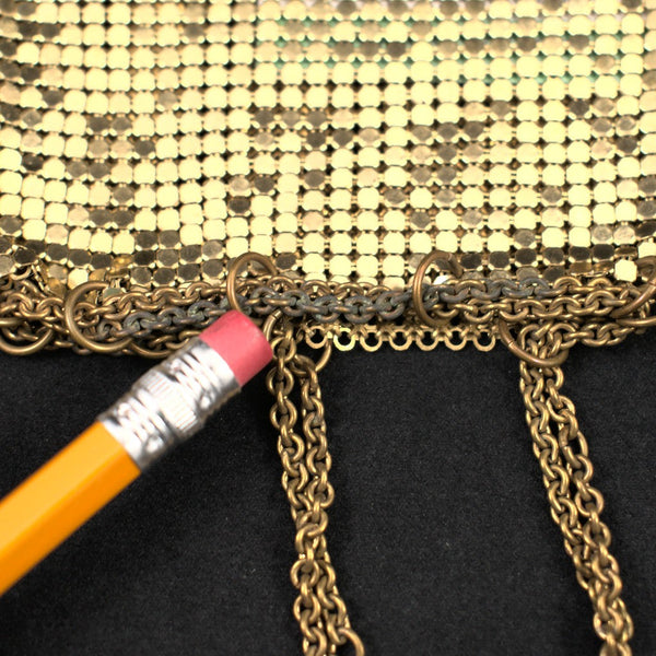 1950s Vintage Gold Mesh Draw String Bag Cats Like Us