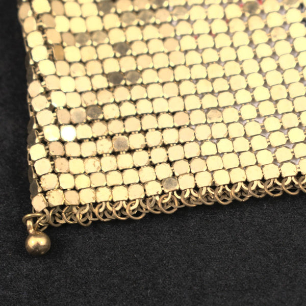 1950s Vintage Gold Mesh Draw String Bag Cats Like Us