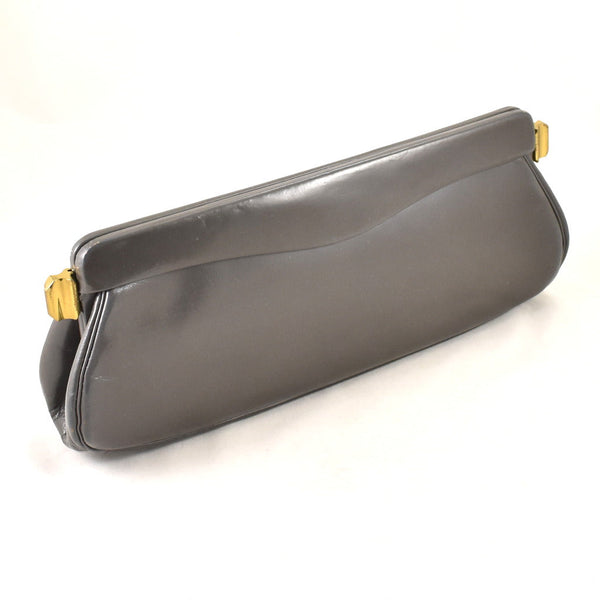 1950s Vintage Gray Double Lock Clutch Bag Cats Like Us