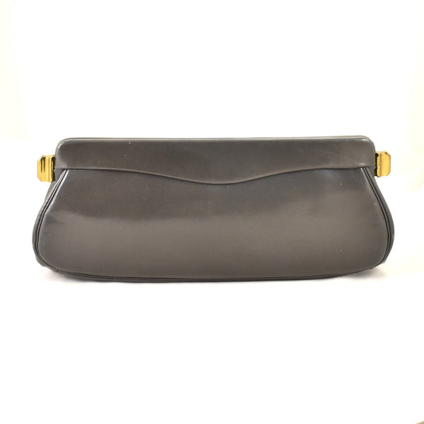 1950s Vintage Gray Double Lock Clutch Bag Cats Like Us