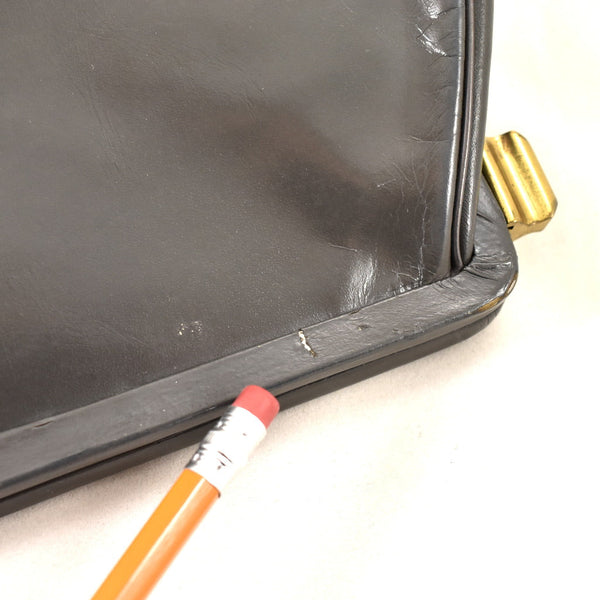 1950s Vintage Gray Double Lock Clutch Bag Cats Like Us