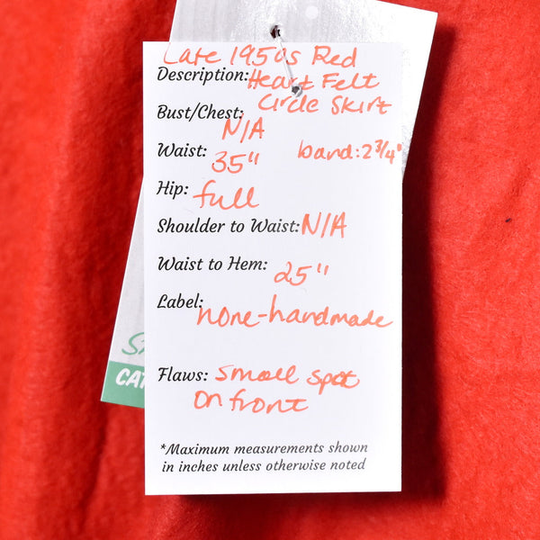 1950s Vintage Hearts Circle Skirt Cats Like Us