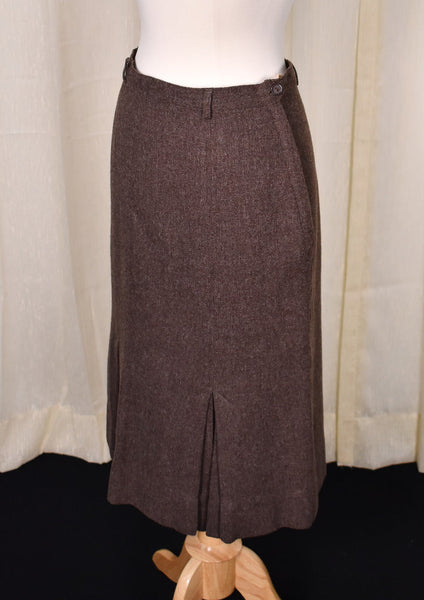 1950s Vintage Heathered Brown Skirt Cats Like Us