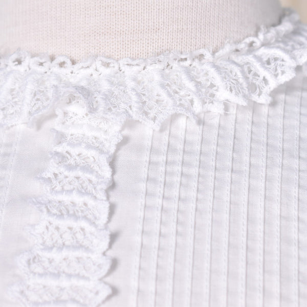 1950s Vintage Lace & Bows White Blouse Cats Like Us