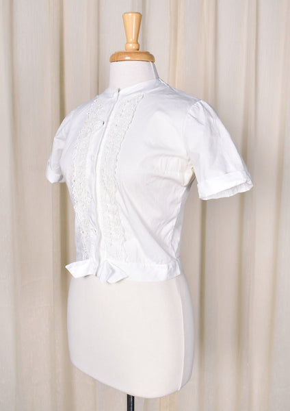 1950s Vintage Lace Front & Back Blouse Cats Like Us