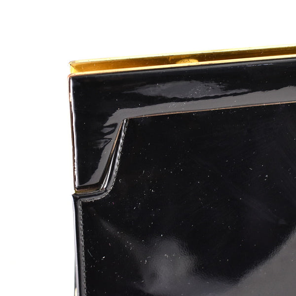 1950s Vintage Large Black Patent Clutch Cats Like Us