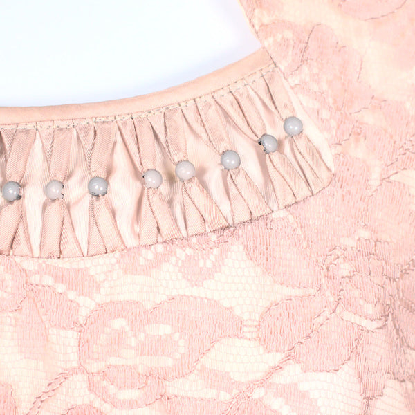 1950s Vintage Light Pink Lace Dress Cats Like Us