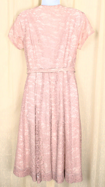 1950s Vintage Light Pink Lace Dress Cats Like Us