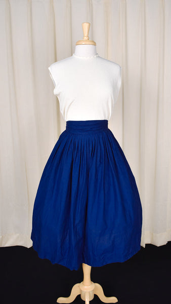1950s Vintage Navy Pleated Skirt Cats Like Us