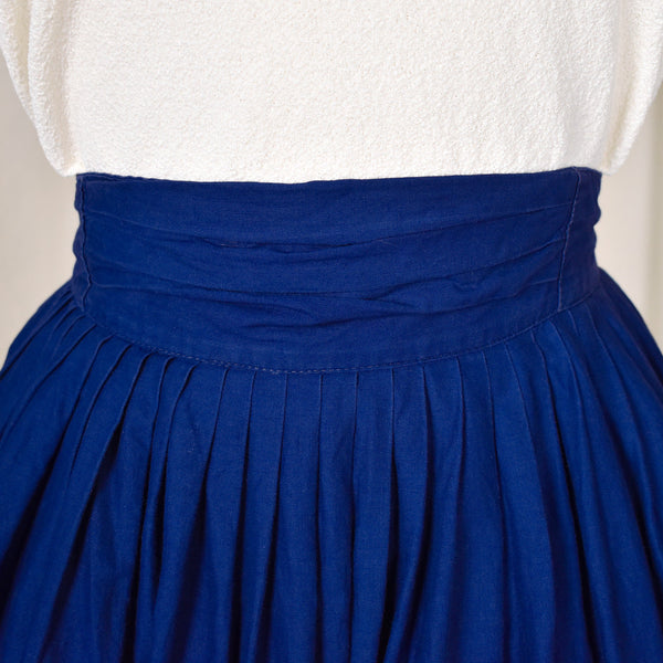 1950s Vintage Navy Pleated Skirt Cats Like Us