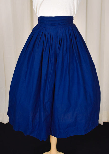 1950s Vintage Navy Pleated Skirt Cats Like Us