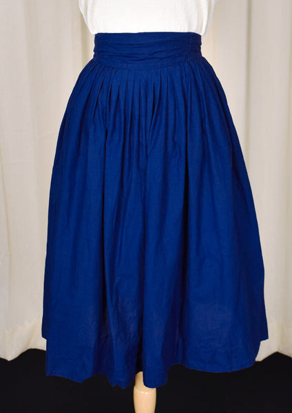 1950s Vintage Navy Pleated Skirt Cats Like Us