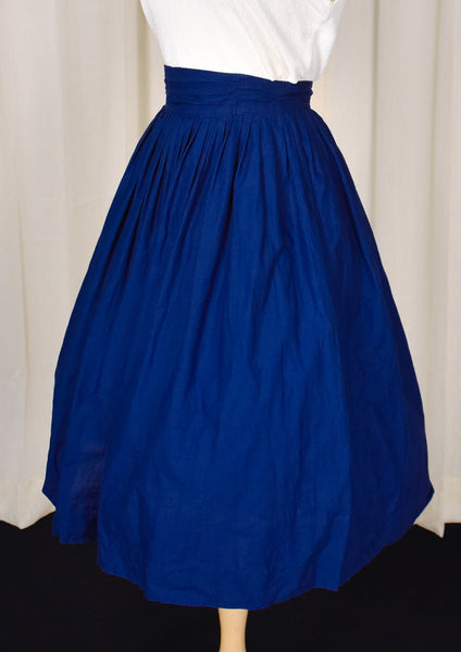 1950s Vintage Navy Pleated Skirt Cats Like Us