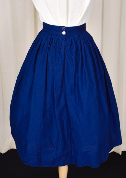 1950s Vintage Navy Pleated Skirt Cats Like Us