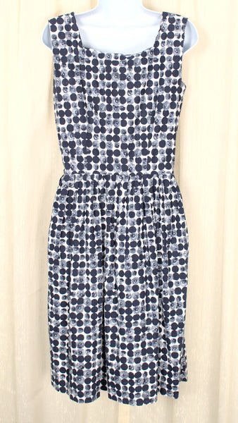 1950s Vintage Navy Polka Dot Sun Dress Cats Like Us
