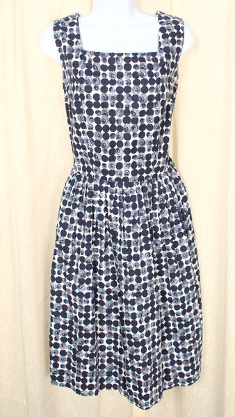 1950s Vintage Navy Polka Dot Sun Dress Cats Like Us