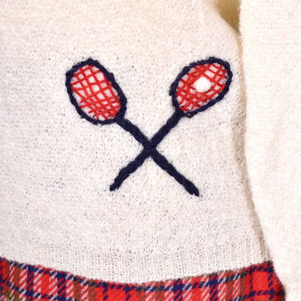 1950s Vintage Novelty Tennis Sweater Cats Like Us