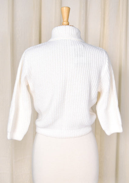 1950s Vintage Off White Cropped Sweater Cats Like Us