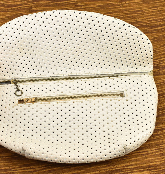 1950s Vintage Off White Lattice Clutch Bag Cats Like Us