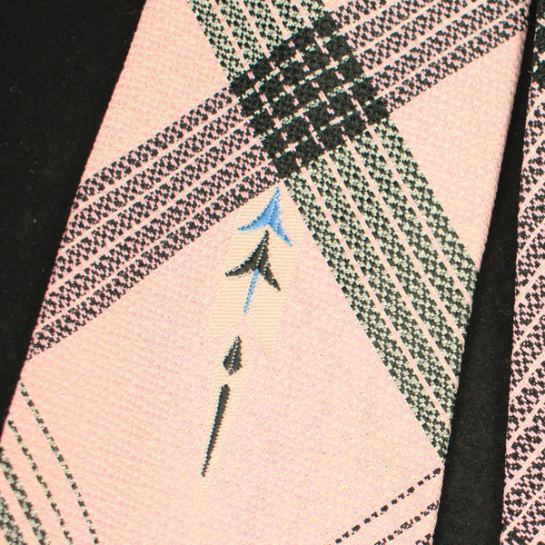 1950s Vintage Pink & Black Emb Tie Cats Like Us