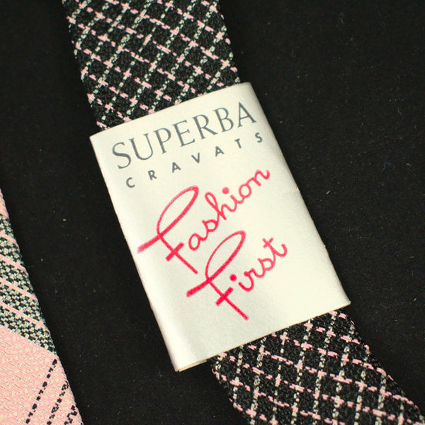 1950s Vintage Pink & Black Emb Tie Cats Like Us