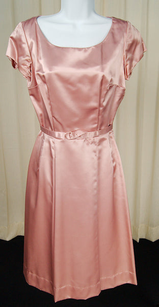 1950s Vintage Pink Satin Dress Suit Cats Like Us