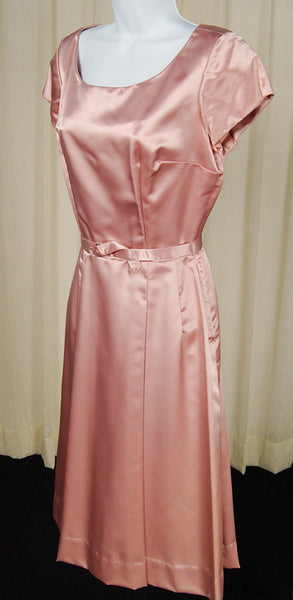 1950s Vintage Pink Satin Dress Suit Cats Like Us