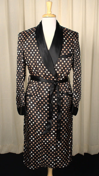 1950s Vintage Polka Dot Smoking Jacket Cats Like Us