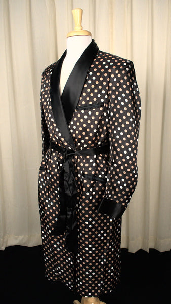 1950s Vintage Polka Dot Smoking Jacket Cats Like Us