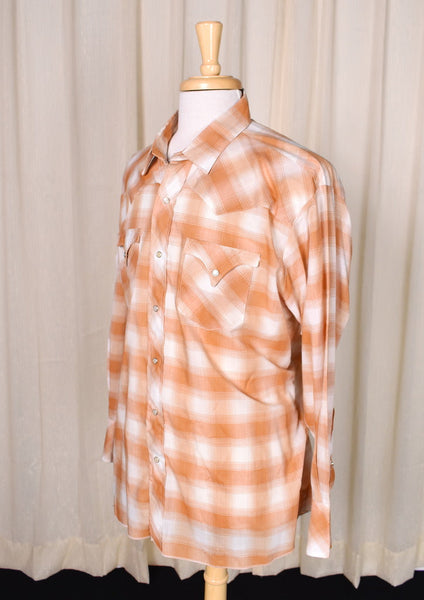 1950s Vintage Pumpkin Plaid Shirt Cats Like Us