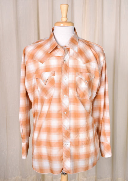1950s Vintage Pumpkin Plaid Shirt Cats Like Us