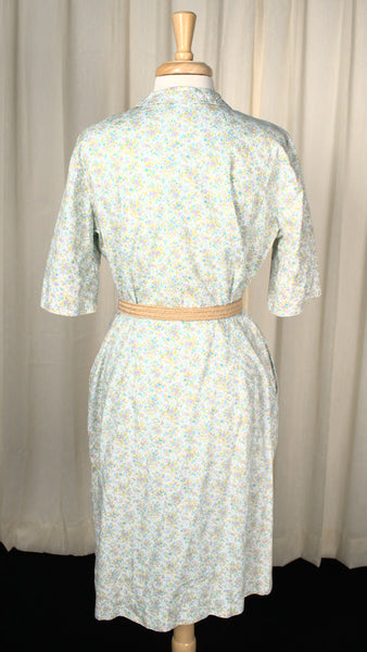 1950s Vintage Purple & Blue Shirt Dress Cats Like Us