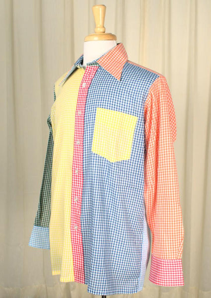 1950s Vintage Rainbow Gingham Shirt Cats Like Us