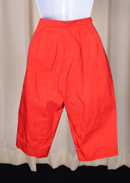 1950s Vintage Red Pedal Pusher Pants Cats Like Us