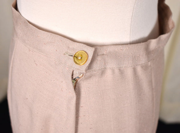 1950s Vintage Red Rose Tan Skirt Suit Cats Like Us