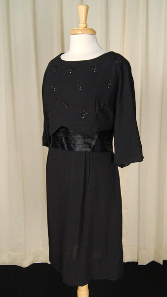 1950s Vintage Rhinestone Cocktail Dress Cats Like Us