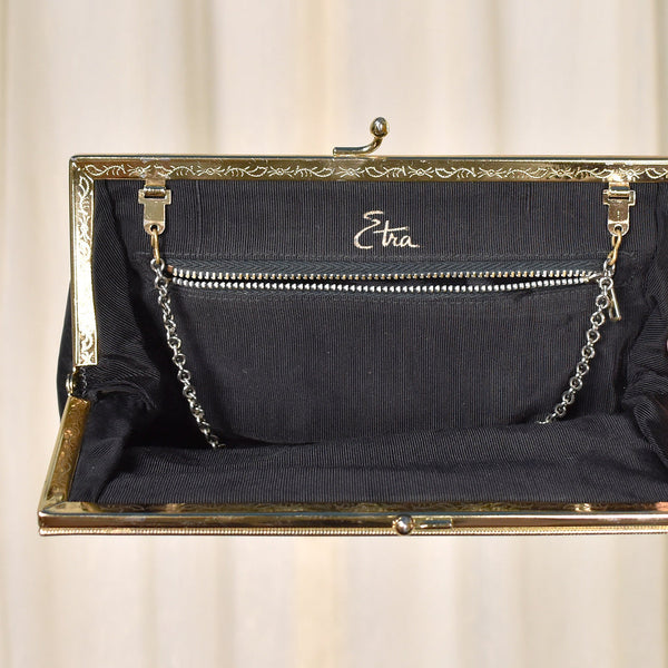 1950s Vintage Small Black Leather Purse Cats Like Us