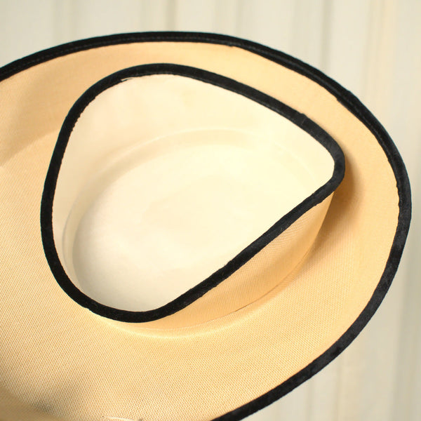 1950s Vintage Straw Bouffant Rose Hat Cats Like Us